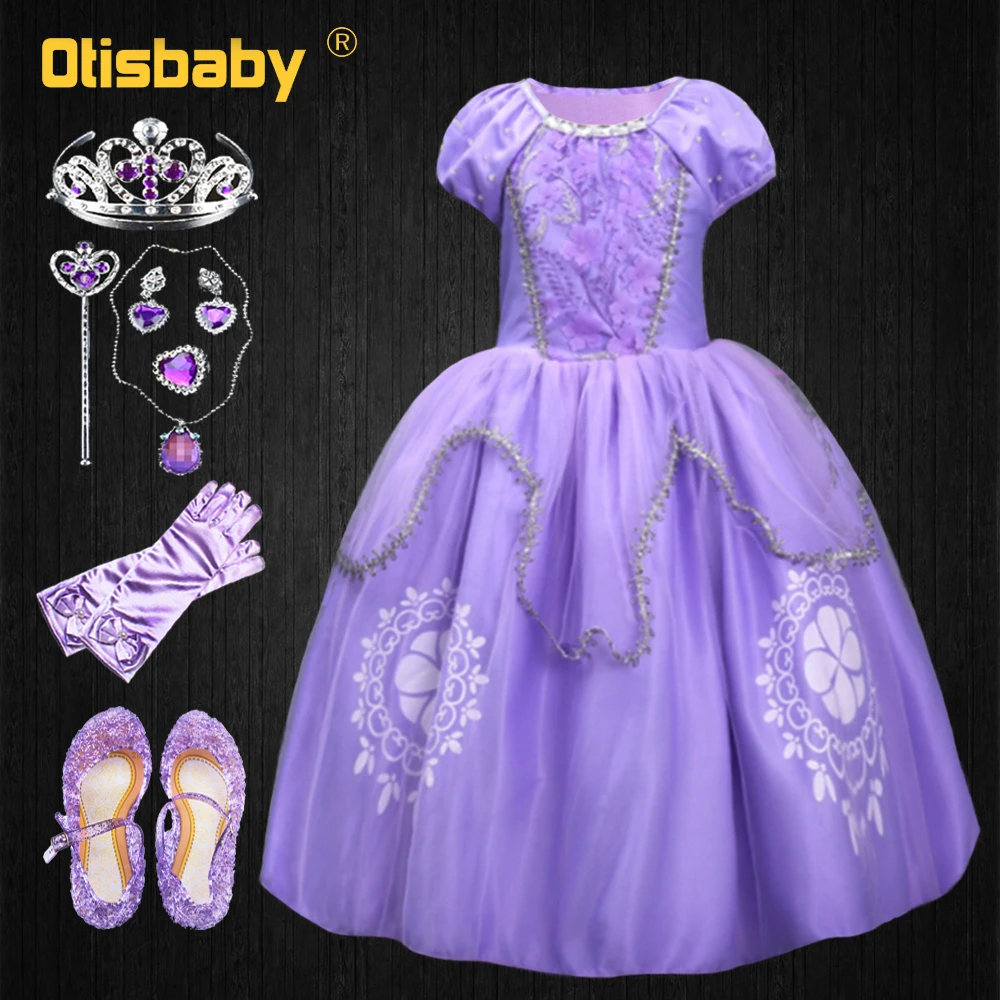 

Kids Girls Princess Sofia Dress Rapunzel Dresses Ball Gown Long Party Dress Children Clothing Kids Halloween Cosplay Costume