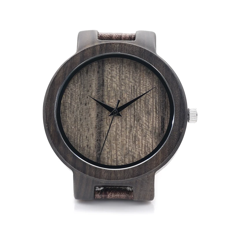 Bobo Bird D23P Wood Watch Men Wooden Grain Leather Band Brand Designer Japan Movenment Quartz Watches