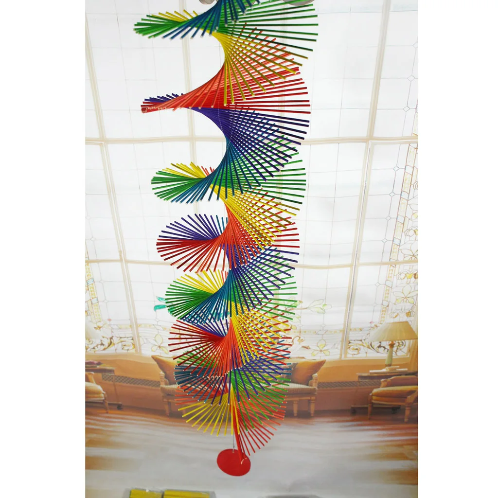 Rainbow Color Spiral Wind Garden Park Tent Charm Hanging Spinner 5 Size 