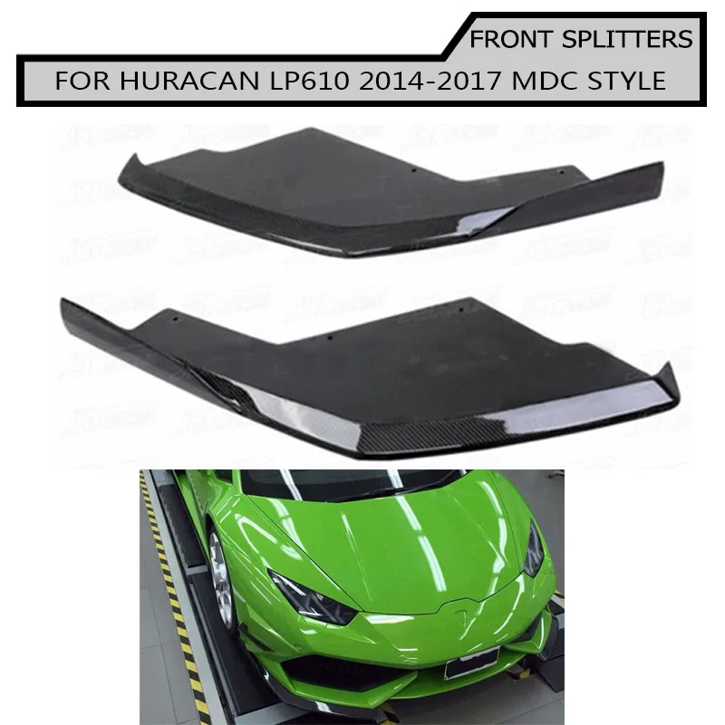 

Carbon Fiber Car Front Splitters Lip Apron Case For Lamborghini Huracan LP600 LP610 Coupe 2 Door 2014-2017 DMC Style