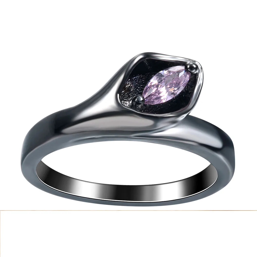 

Hainon Fashion New Heart Black Gold Color Pave Setting Zircon Wedding Ring for Women High Quality Engagement Jewelry for Women