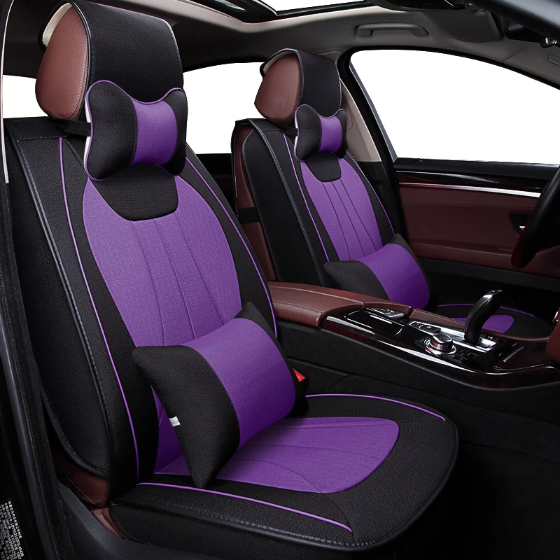 

KOKOLOLEE Flax Car Seat Covers for general 5 seat car use VW MG TOYOTA MAZDA Buick Audi Ford BMW car-detector auto seats