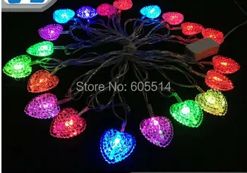 

[Seven Neon]Free shipping 110V/220V heart shape 4M 20leds party/Christmas/decoration/holiday led string light