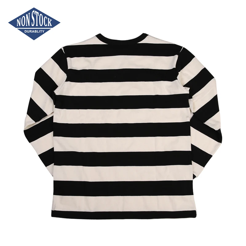 NON STOCK Prison Striped Long Sleeve Tee Shirts Slim Fit Mens Motorcycle T-Shirt NON STOCK Prison Striped Long Sleeve Tee Shirts Slim Fit Mens Motorcycle T-Shirt