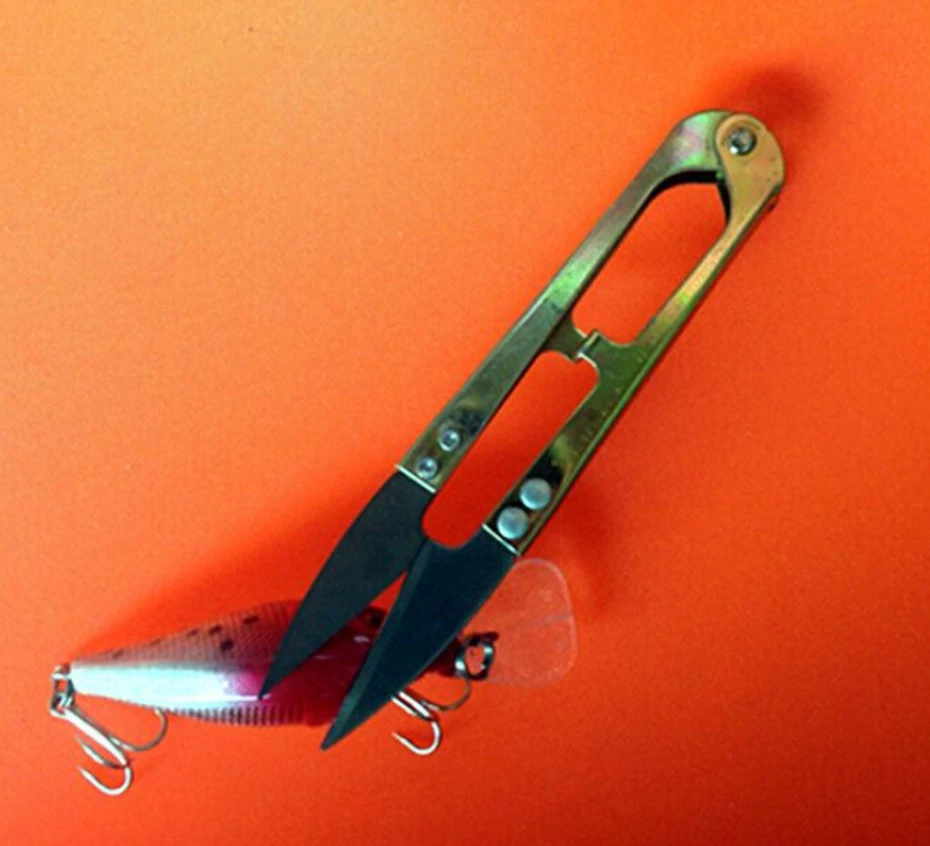 YINGTOUMAN 10 PCS/LOT Gold Metal Scissors Cut Fishing Line Portable