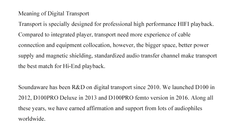 Soundaware D300 Профессиональная сеть PCM& DSD цифровой транспорт полное обновление D100 Pro Femto Hifi музыкальный плеер