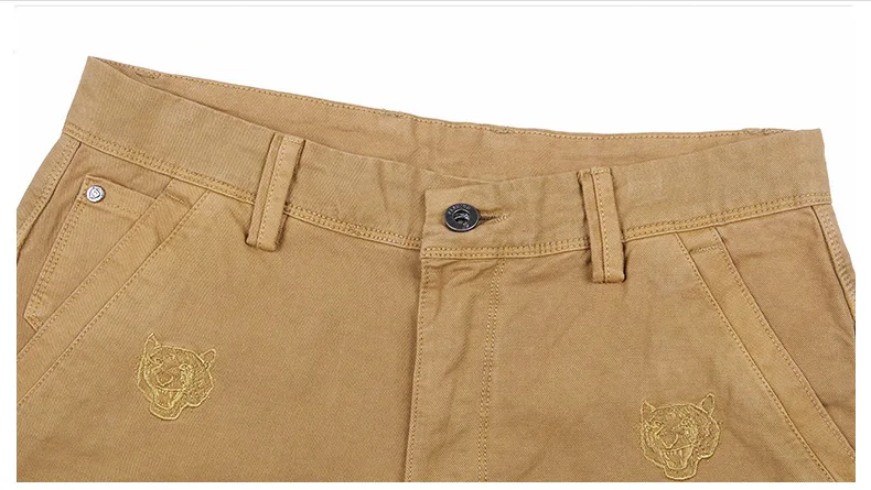 High Quality Tiger Head Cargo Pants Shorts Male Five Pants Popular Brand Slim Hip Hop Men Pants 5901