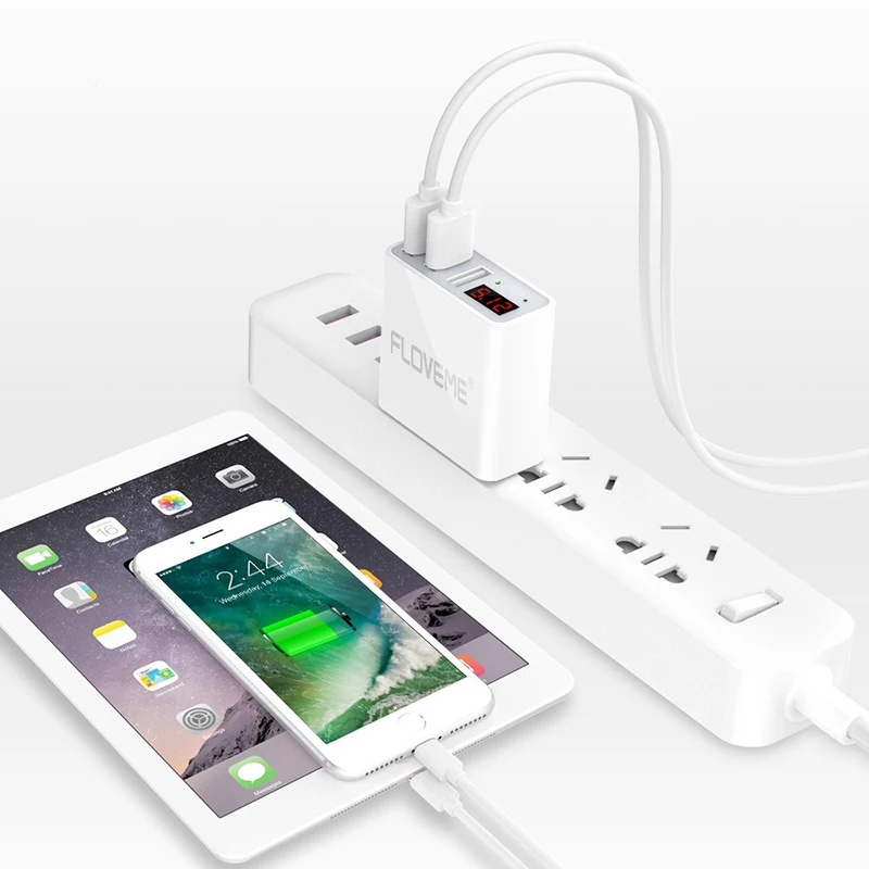 Зарядное устройство Floveme со светодиодным дисплеем и 3 USB портами|Зарядные