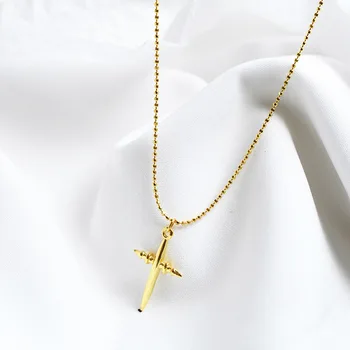 

Flyleaf 18k Gold Cross Beads Necklaces & Pendants Real 925 Sterling Silver Necklace For Women Fashion Chain Fine Jewelry Party
