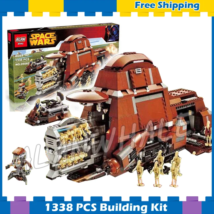 

1338pcs New Space Wars Trade Federation MTT 05069 Security Battle Droid Model Building Blocks Sets Gifts Compatible With