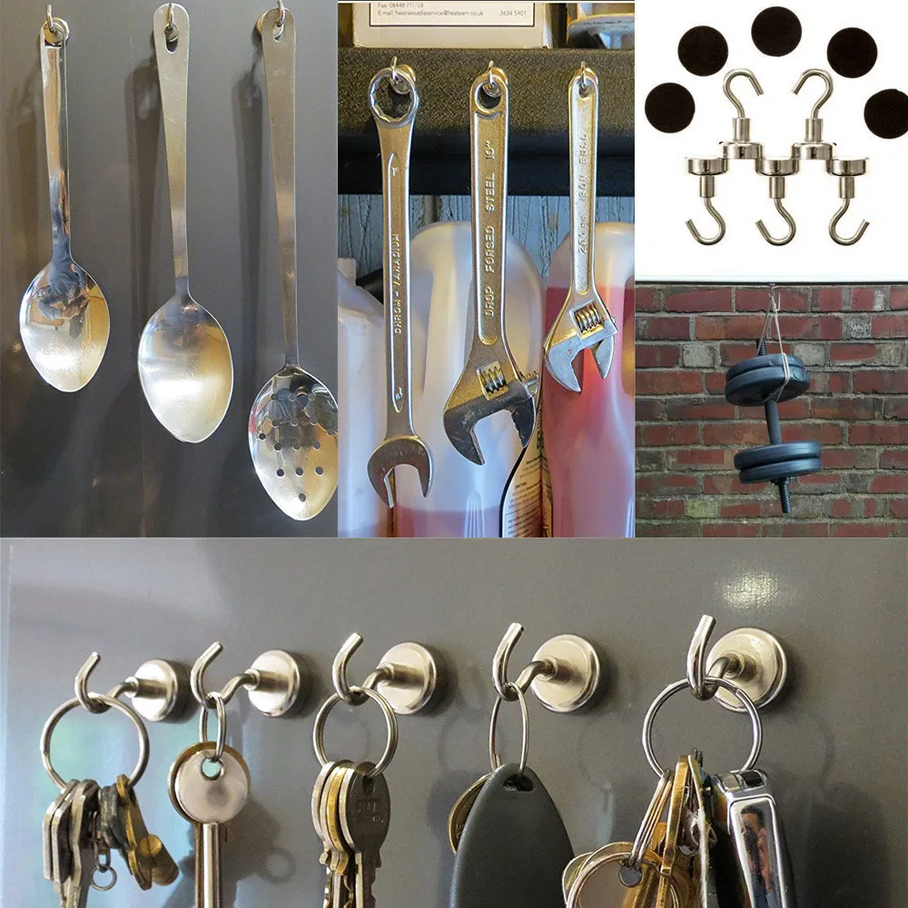 FS5 5PCS Strongman Powerful Neodymium Heavy Duty Hooks