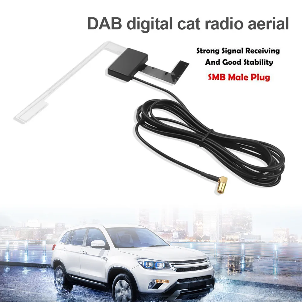 

DAB/DAB+ Car Radio Head Unit Aerial Antenna Windshield Mounting SMB Plug Signal Reception Europe DAB DAB+ Signal Receiver