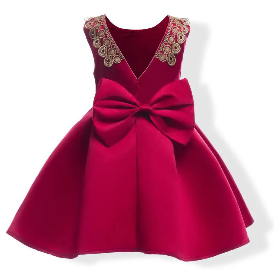

2018 New Summer Children Dresses For Girls Kids Formal Wear Princess Dress For Baby Girls Birthday Party Dress 4 6 8 10 12 Year