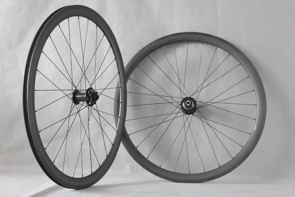 Cheap ICANBikes Cyclocross Bike/Mountain hard tail 700C Wheelset 38mm Clincher Carbon Road Wheels Disc Brake Bitex Hub 3