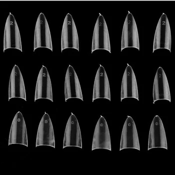 

500Pcs Clear Sharp Ending Stiletto Glitter Color False Nail Tips Acrylic Nail Colorful