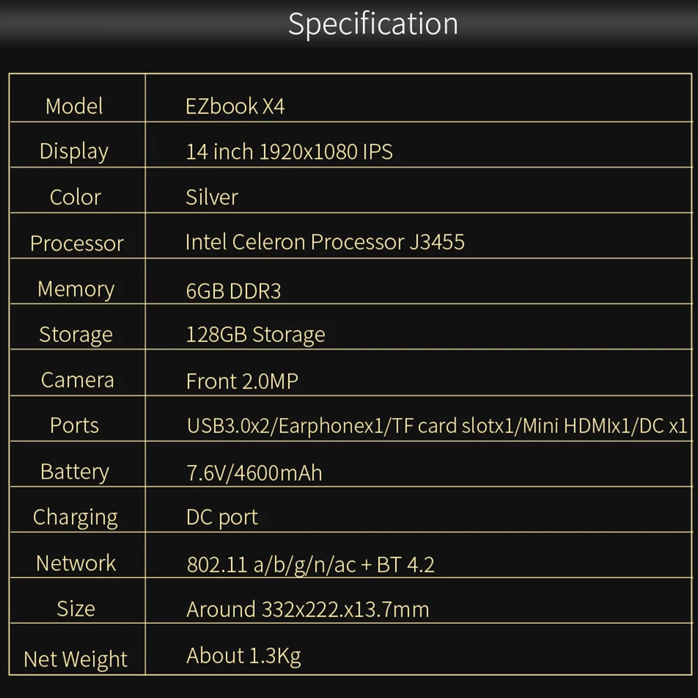 Новая версия! Jumper EZbook X4 ноутбук 1" ips металлический чехол ноутбук Intel Celeron J3455 6 ГБ 128 ГБ клавиатура с подсветкой 2,4G/5G Wifi