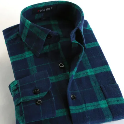 New Fashion Brand font b Mens b font font b Shirts b font Long Sleeve Plaid