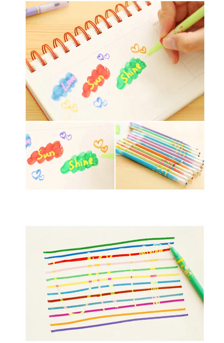 12 Цветов Magic Цвет изменение читая ручка Набор Kawaii милые цветные маркеры для школы
