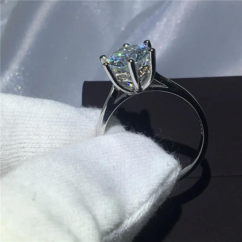 Пасьянс кольцо 3ct AAAAA циркон камень cz обручальное кольцо кольца для мужчин и женщин Белое Золото Заполненные 925 Серебро Свадебные ювелирные изделия