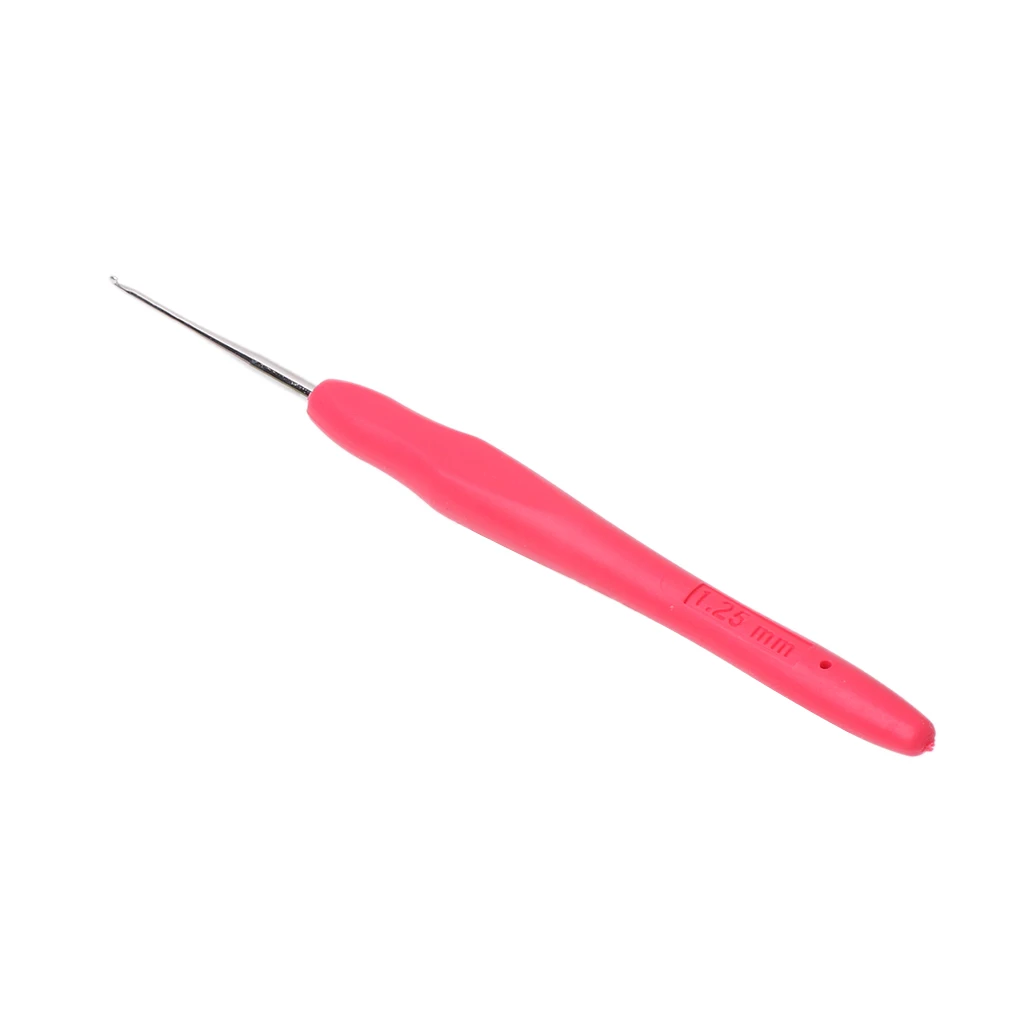 1 шт. металлические спицы для вязания крючком Крючки инструмент с эргономичные ручки 0,5-2,75 мм - Цвет: 1.25mm