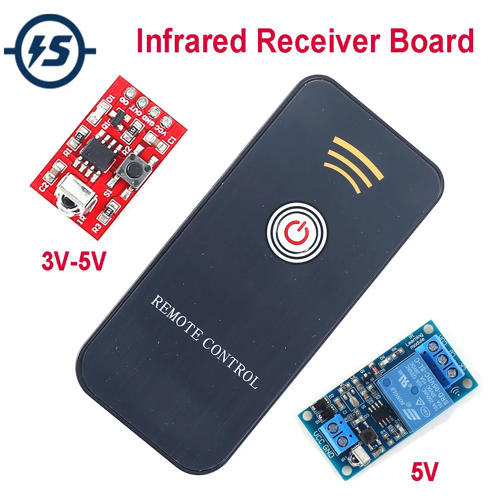 

Wireless Infrared Receiver Board Module with Remote Controller For Learning DIY Kit DC 3V-5V 5V 1-Channel