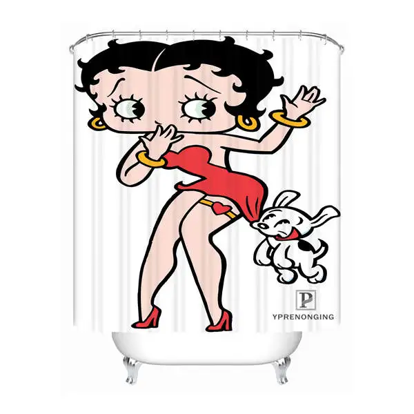 Пользовательские Betty Boop мультфильм Мода водонепроницаемый Душ Шторы для дома ванной s крючки полиэстер ткань мульти Sizes180509-03 - Цвет: Shower Curtain