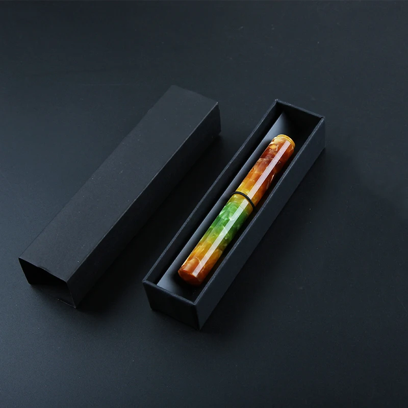 Wanwu креативный целлюлоидный мини стеклянный перьевая ручка и перьевая ручка двойного назначения Карманный EF/F/маленькое изогнутое перо красочная ручка и набор в подарочной коробке - Цвет: Aurora