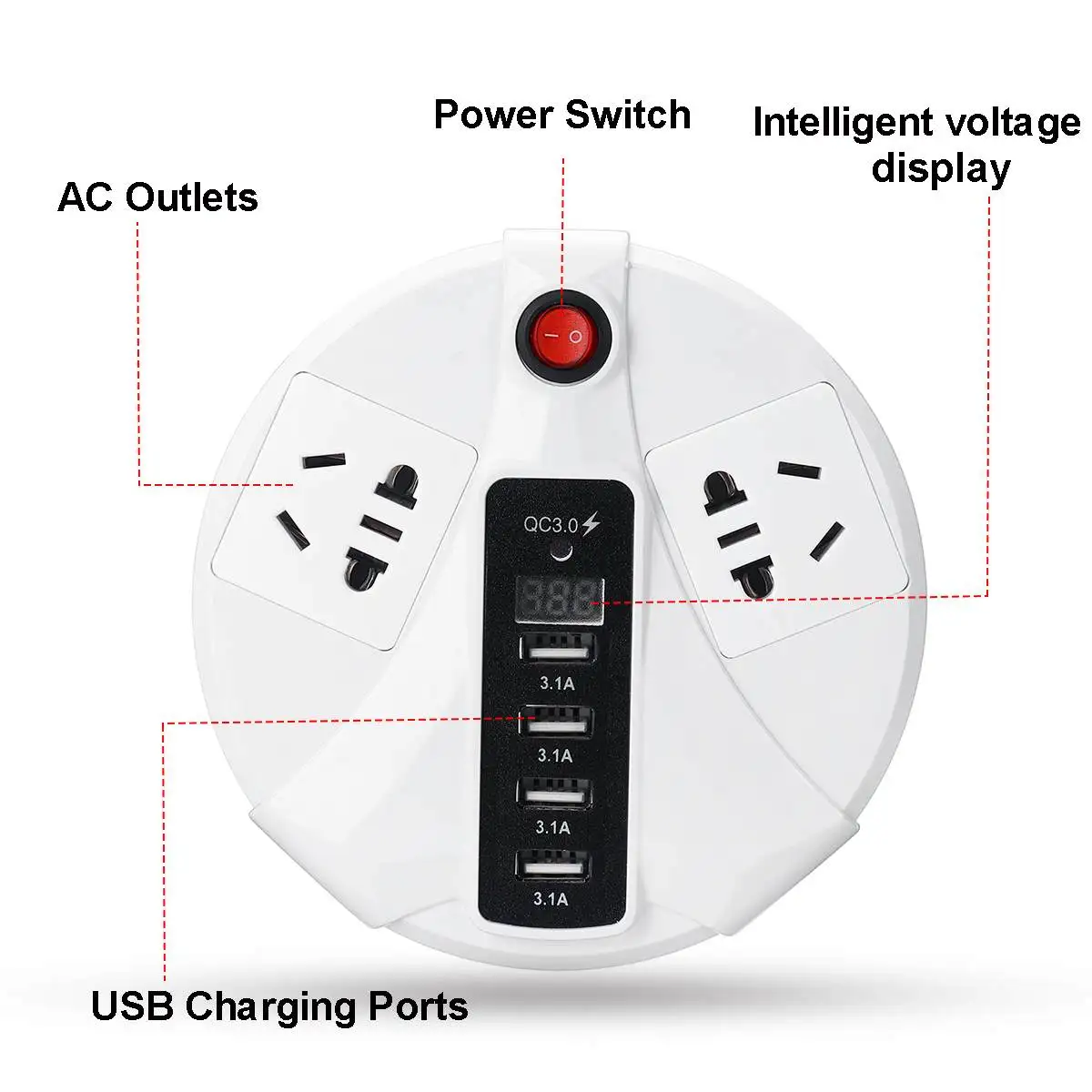 Автомобильный инвертор 12/24 В к AC 220 В 4 USB модифицированный синусоидальный преобразователь зарядное устройство Многофункциональная Защита встроенный вентилятор охлаждения