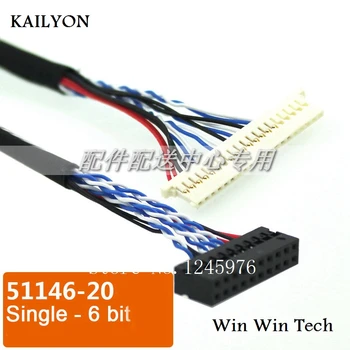 

5pcs x 51146 Single 6 Bit 20pin LCD LVDS Cable for Monitor Panel Controller Borad Cable 250mm Free Shipping