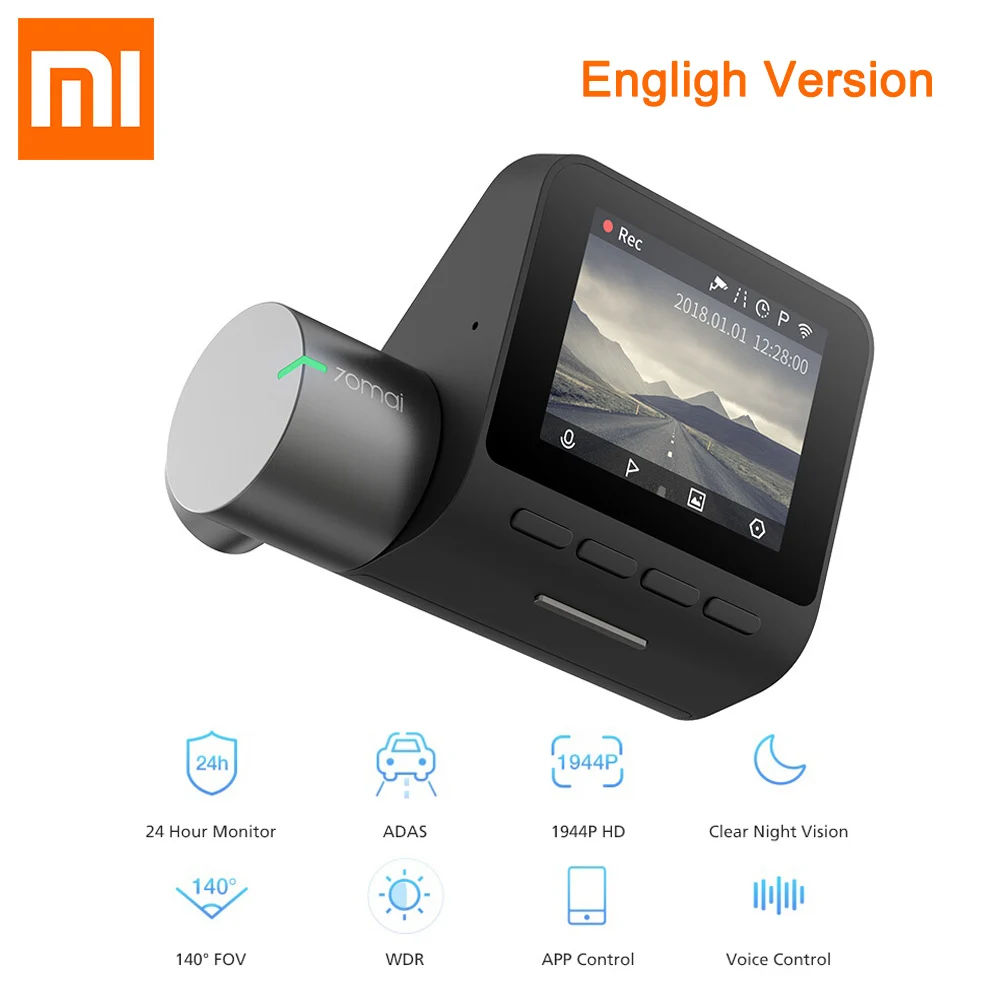 XIAOMI 70mai Dash Cam Pro 1944 P HD 70 Mai Автомобильный dvr камера 140 градусов FOV wifi g сенсор ночная