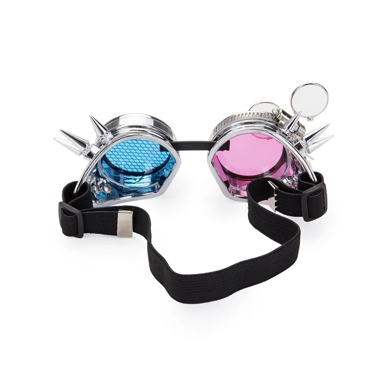 Стимпанк очки два цвета линзы очки с синими линзами как аксессуары Rave вечерние EDM Косплей панк винтажные очки