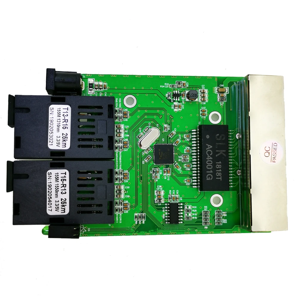 Конвертер 10/100 м Fast Ethernet 25 км волоконно оптический медиаконвертер одномодовый 4 RJ45