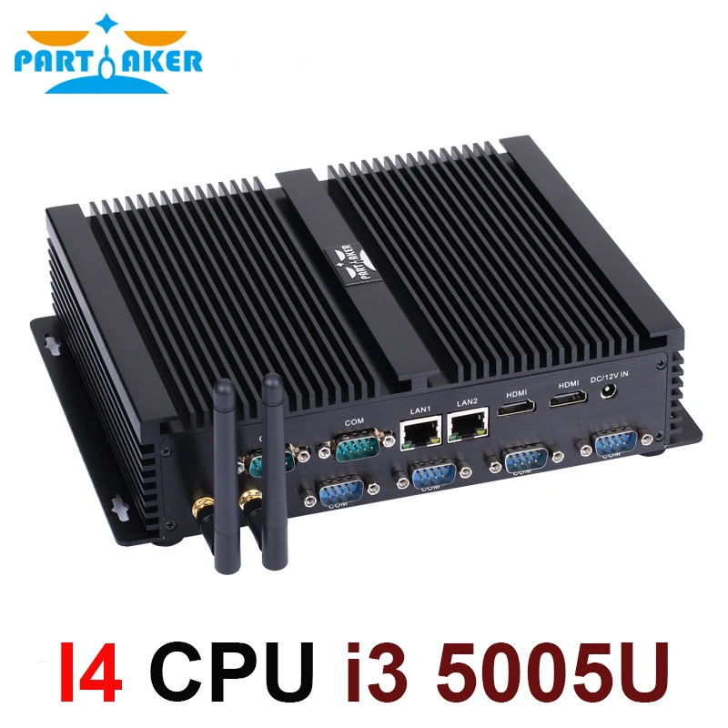 Mini PC i3 5005U Windows 10 Dual Core Mini Sever Computer with 2 Lan 6 RS232 Small Desktop Hdmi Wifi Usb 3.0 mini pc i7 8809g vega m graphics ssd windows 10 pro mini gaming pc mini desktop computer dual wifi hdmi dp 4x4k ddr4 dual ram