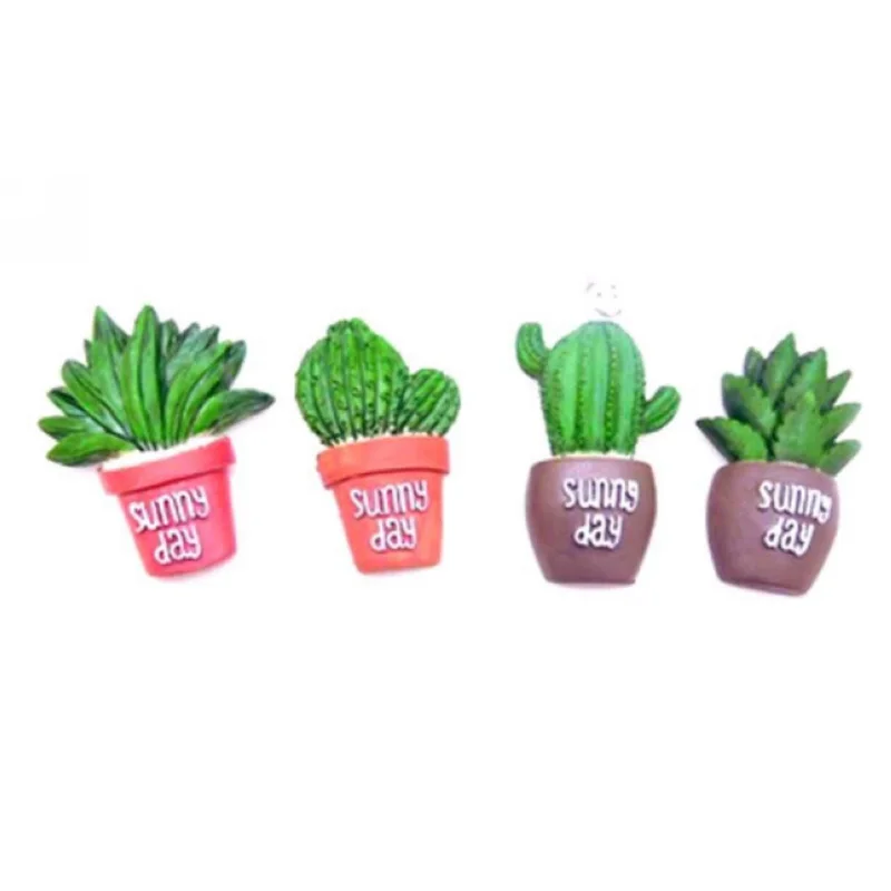 1pc Plants Cactus Flower Removable Fridge Magnet Sticker Home Kitchen Decor Ornament
