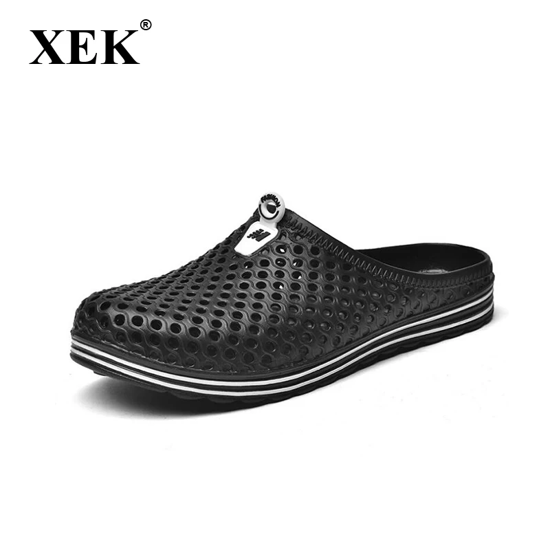 XEK/2018 классические мужские летние шлепанцы модные сандалии из ЭВА с резным узором