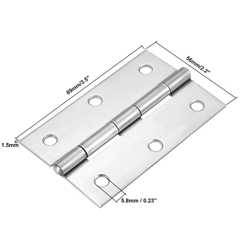 

Uxcell 8Pcs Iron 2.95"/2.48"/1.97"/1.5"/2.08"/3.86" Home DIY Hinge Silver Door Cabinet Hinges Fittings Brushed Chrome Plain