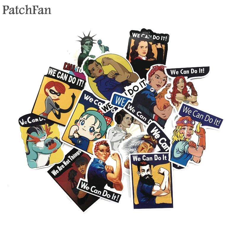 Patchfan 14 шт. Феминистская для женщин мы можем сделать это ПВХ Водонепроницаемый мультфильм Стикеры для Чемодан для мобильных устройств на велосипед стены Стикеры s A1399