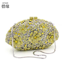 Xiyuan Изукрашенный сцепления Свадебные кошелек Роскошные Алмаз Вечерние сумки леди сцепления Для женщин для вечеринок с кристаллами Сумки сумки