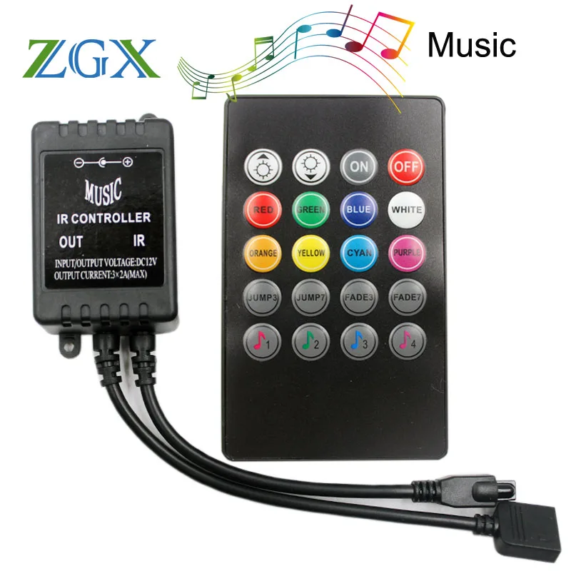 20 Keys DC 12V Sensor Music IR Remote LED Controller für RGB Strip Light DE 