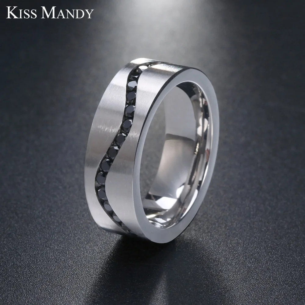 Обручальные кольца для возлюбленной парные из нержавеющей стали KISS MANDY вечерние