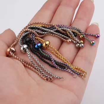 

Fnixtar 12Pcs/Lot 1.8mm Adjustable Stainless Steel Box Chain Slider Extender Chain For DIY Jewelry Maiking Necklace Bracelet