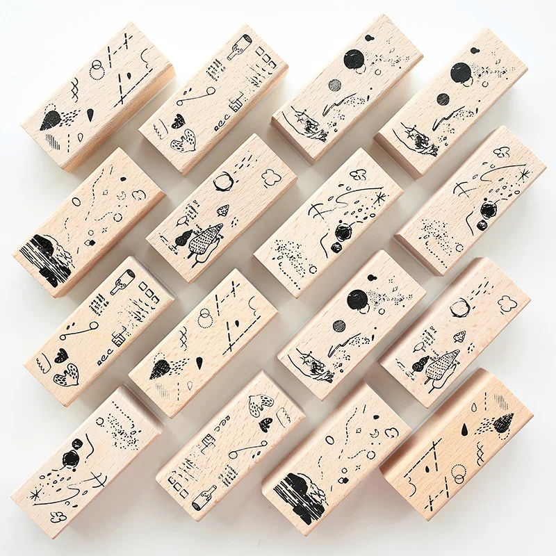 

Forest Komori Night Islands planet decoration stamp wooden rubber stamps for scrapbooking stationery DIY craft standard stamp