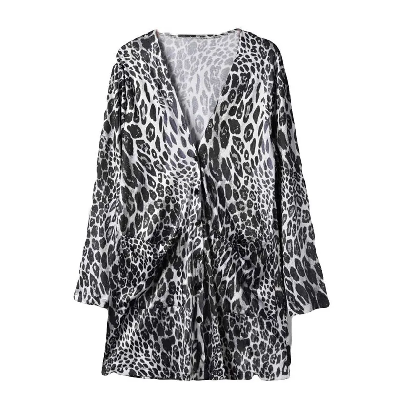  Fashion Womens Autumn Winter Casual Long Sleeve Leopard Print Fashion Coat Bllouse T-Shirt Tops Long coat New Arrival#4F01 (1)