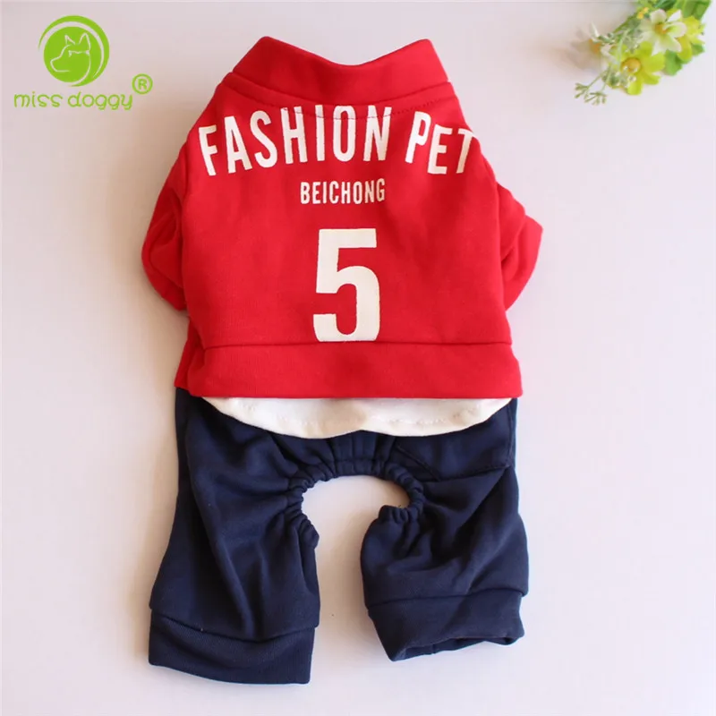 

New Autumn Warm Pet Dog Jumpsuits Fashion Letters Design Overalls for Puppy Outdoor Sports Outfits for Small Dog Chihuahua 10E
