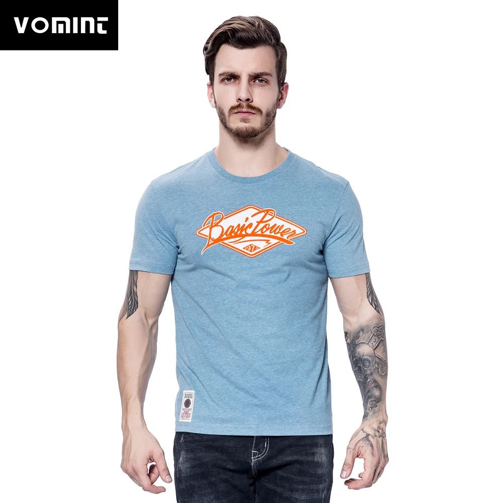Vomint 2018 Summer Mens Combed Cotton Crew Neck T shirts