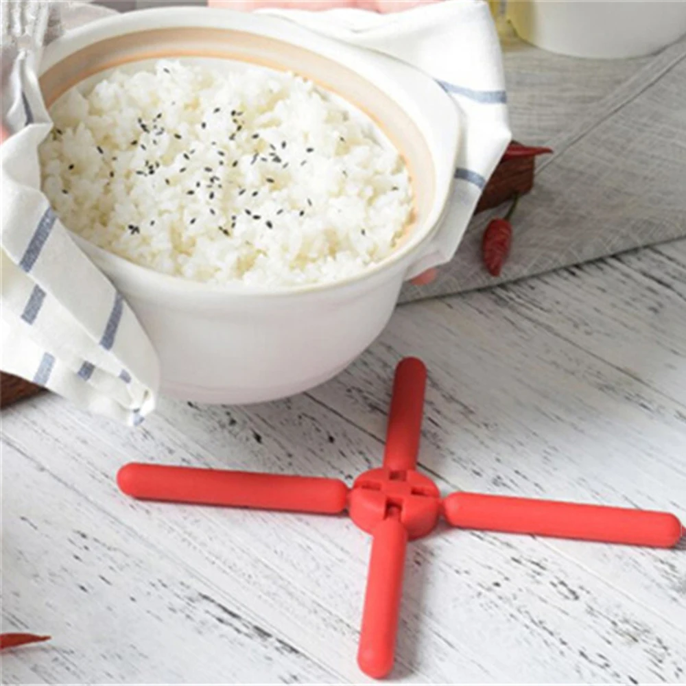 

1Pcs Cross Shape Pot Mat Multifunctional Non-Slip Heat Resistant Mat Coaster Cushion Place Holder Table Silicone Pads