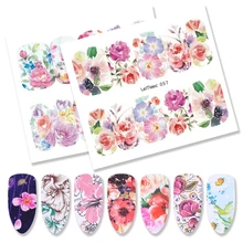 LEMOOC 1 лист цветочный узор переводная наклейка для ногтей водная наклейка украшение для ногтей водяной знак, маникюр