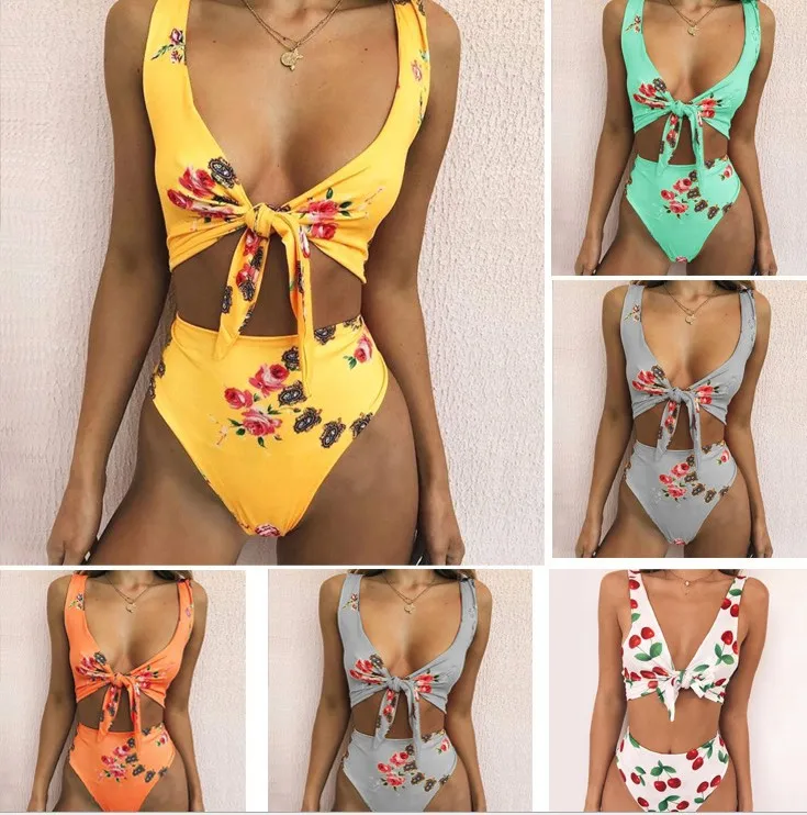

Juventus Sexy Two Piece Of Maillot De Bain Femme 2019 Print Floral Swimming Suit For Women High Waist Bikini 5 Colors