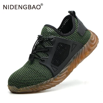 

Big Size Men Shoes Breathable Walking Running Shoes Steel Toe Air Safety Puncture-Proof Work Sneakers Outdoor Casual Shoes