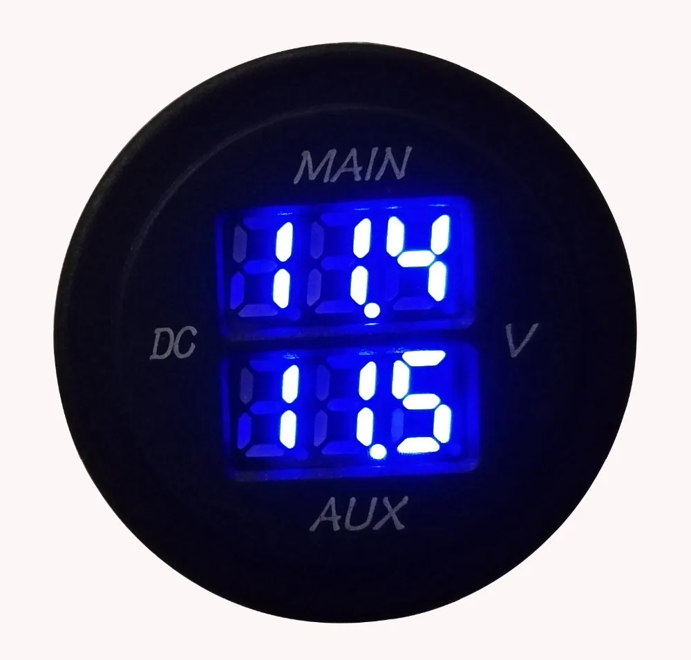 DC 10V 60V Blue led Dual voltage volt meter Gauge Monitor Voltmeter for